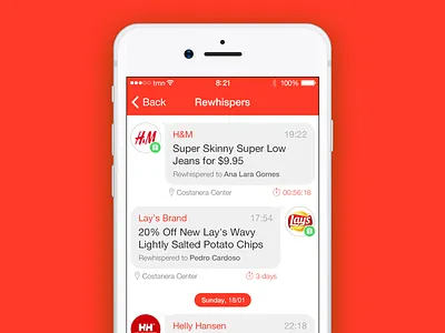 IZIT - Whispers List detail gamification ios izit login message messages notifications profile rewhisper settings whispers