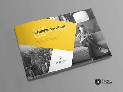 Business Solution Landscape Brochure Template booklet branding business profile consulting business brochure corporate brochure creative agency creative brochure folded brochure handout print design proposal design publication design