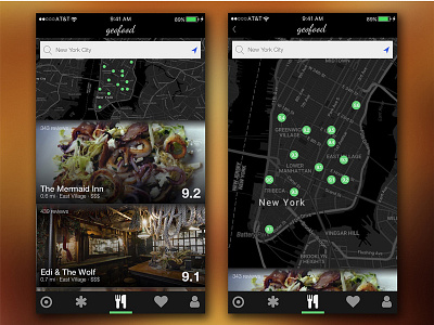 Restaurants based on localization dark food geolocation map restaurants