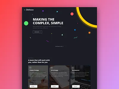 Bitdreams Website [Homepage] clean homepage interface landing page minimalist modern simple ui ux web website