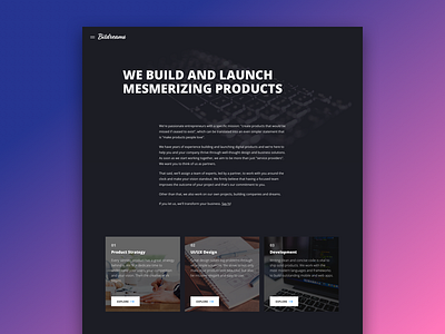 Bitdreams Website [About] agency clean coding interface landing page modern portfolio studio ui ux website