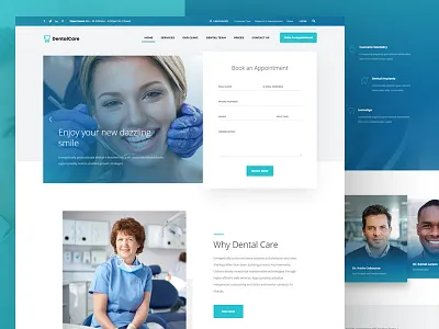 Dentist demo for Kallyas care clinic dental dentist doctor health interface medical theme ui wordpress