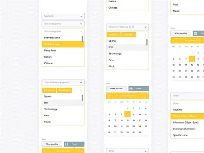 Worbby Mobile App Forms UI app blue and yellow design forms mobile peer to peer ui ux web website worbby