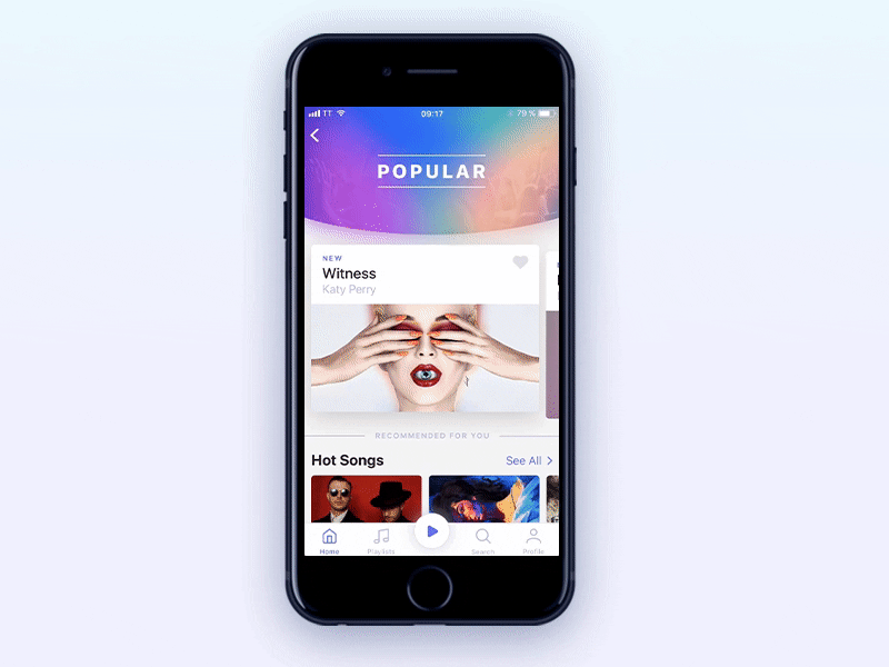 Motion of Music App animation app clean fun ios motion music player popular ui ux