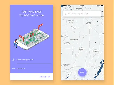 Booking Car App application booking car design ios layout phone smartphone ui ux vietnam