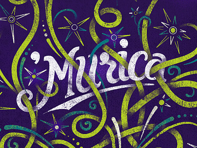 ’Murica 4th of july america explosions fireworks gritty illustration murica night