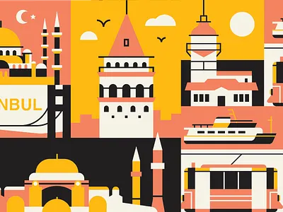 Icons of Istanbul buy cities design graphic icon illustration istanbul minimal poster print selling