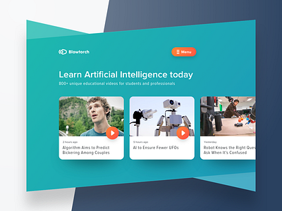 Blowtorch AI education platform clean design flat flow landing page ui ux web web design website