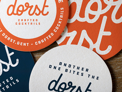 Dorst logo & Branding branding coasters cocktail handlettering identity lettering logo type