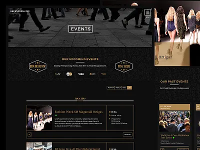 Events Listings Page - Events Company Web Design agency branding corporate design events flat landing page minimal production ui ux website