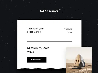 Daily UI #017 - Email Receipt app concept daily ui desktop elon musk email mars receipt spacex travel ui