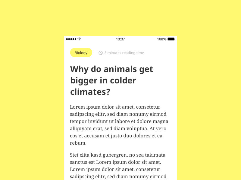 Article blog post UI/UX (iOS) app article blog comments feed interface iphone material desig medium news ui ux