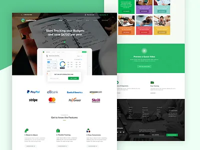 Cashtrackr - Homepage Layout corporate homepage landing layout ui design user interface ux web design