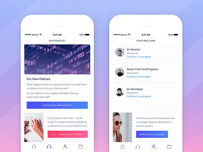 We Are LA Tech Community App Redesign app clean community events ios jobs la mobile podcast startup tech ux