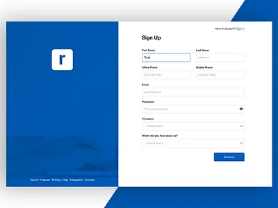 Sign Up Flow app clean clear flow form register sign up ui user interface web web app