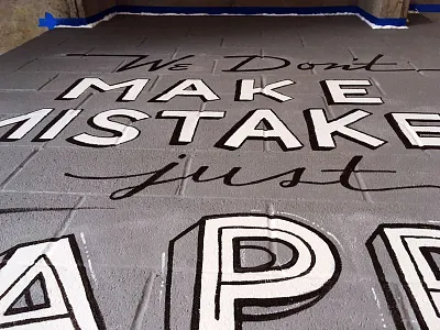 Bob Ross Quote WIP bob ross lettering mistakes mural paint print script sign painting typography