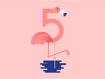 Five is for Flamingo 5 five flamingo numbers pink