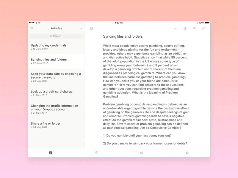 Example of iPad Content Editing App