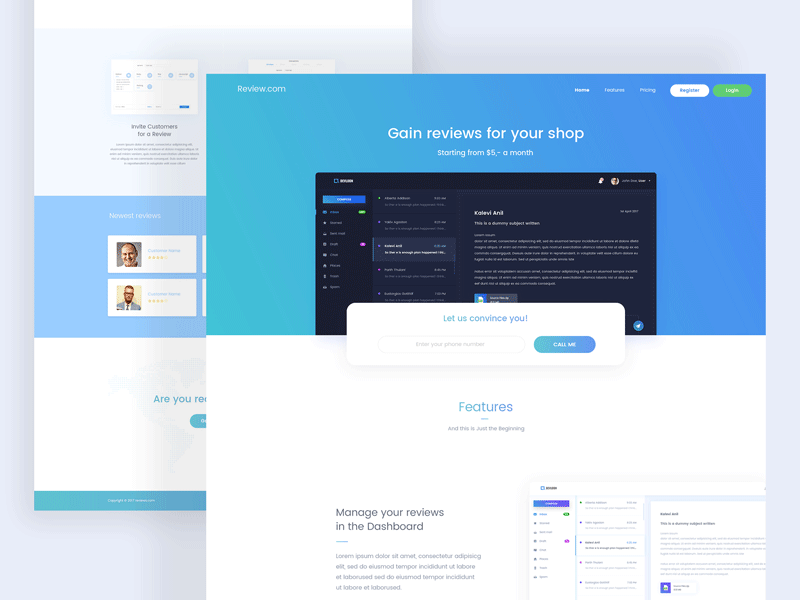 SaaS Landing Page cta dashboard dribbble best shot feature landing page login saas search web application
