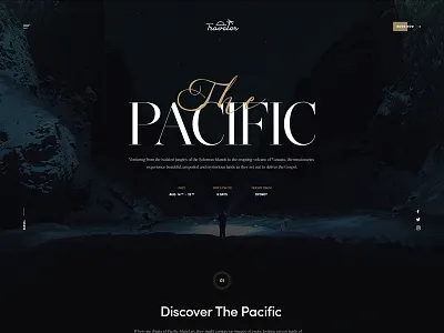 Traveler black guide landing minimal photography travel typography ui ux