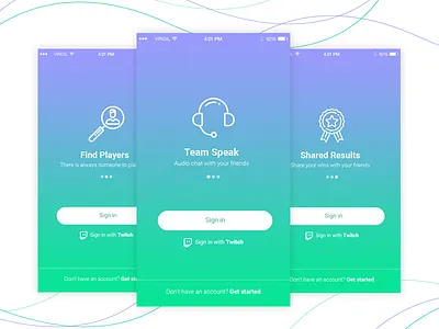 Onboarding GG Talk app chat gamer onboarding talk ui