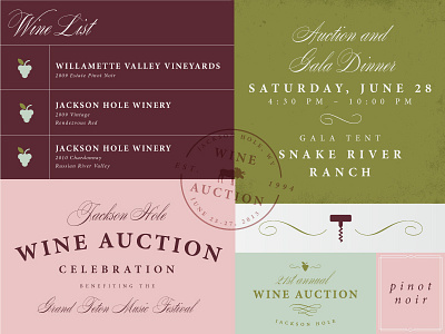 Jackson Hole Wine Auction branding earthy grand teton jackson hole layout mountains natural nature typography west wine