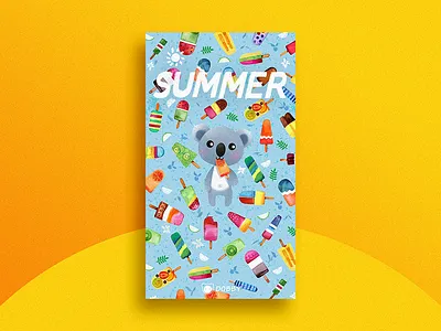 Summer theme splash screen cream ice koala mermaid popsicles screen splash summer
