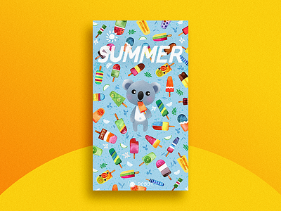 Summer theme splash screen cream ice koala mermaid popsicles screen splash summer