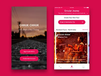Chhuk Chhuk indian railways irctc mobile interface round trip ticket booking train tickets ui ux