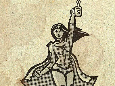 WIP for a Coffee Co. action classic coffee girl hero mug screen vintage