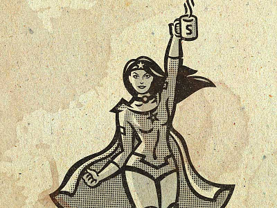 WIP for a Coffee Co. action classic coffee girl hero mug screen vintage