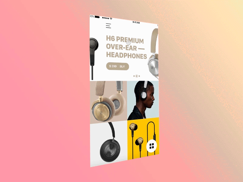 B&O Headphones App animation flinto interaction design motion ux ux flow