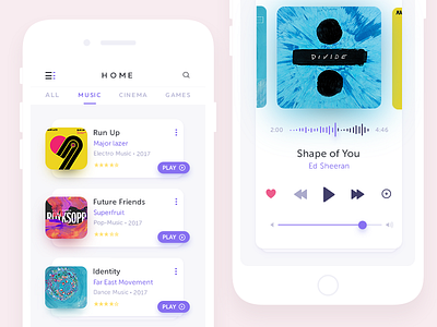 App Screens app icons illustration music ui ux