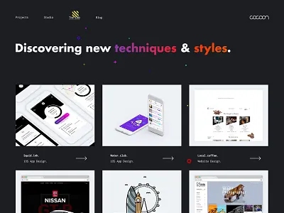 Cocoon Lab Page agency dark gradient photoshop portfolio ui web design website
