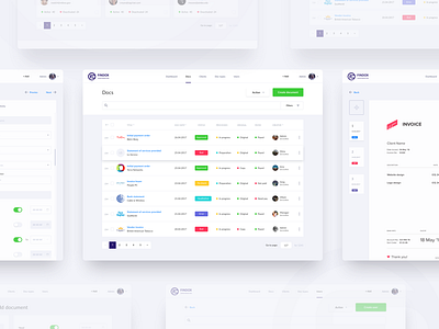 FinDox All Pages UI/UX design dashboard design flat interface material site ui user ux web