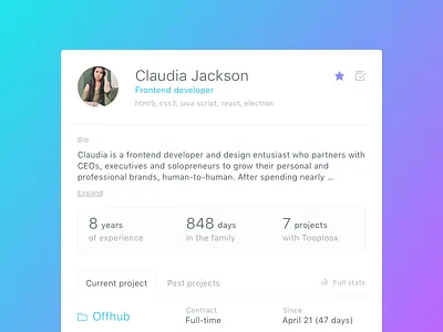 Talent App - human resource management tool - member details desktop faculty hr tool human management people projects resource skills talent tool ui