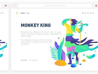 Sun Wukong colors graphic illustration ui vector web wukong