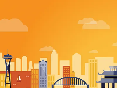 Imex Illustration city illustration orange red