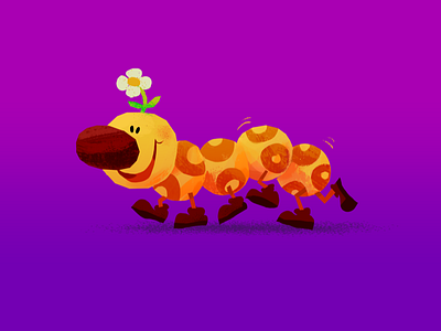 Wiggler art digital painting drawing illustration mario nintendo old school photoshop snes super mario bros video games wiggler