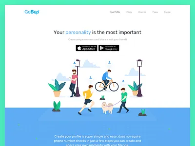Gobup Red Social - Header app landing page big header download google play illustration landing page media product page social