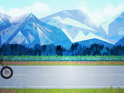 Biker after effects animated animation biker composite gif motorcycle mountains