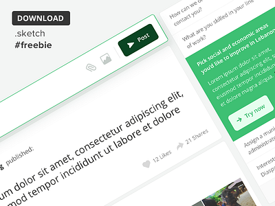 Freebie #1 dashboard feed free freebie green profile psd sketch social network ui ux website