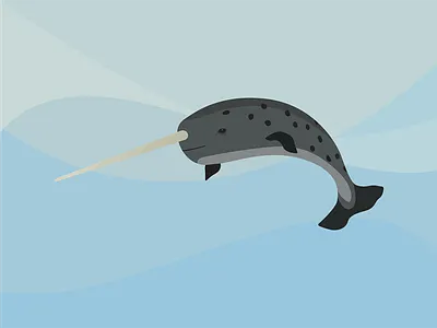 Narwhal animal arctic illustration series vector