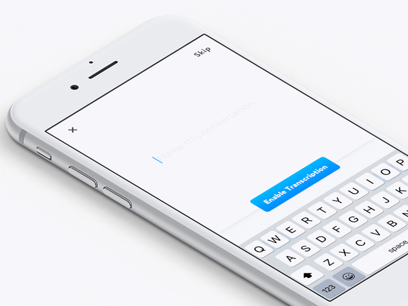 Transcribe in 8 Languages animation app design interaction ios minimal motion product sketch ui ux vector
