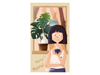 Public welfare h5 animal cat illustration people