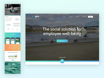 Spire - Home Page Redesign front page home page homepage landing page social splash page web design web home web ui