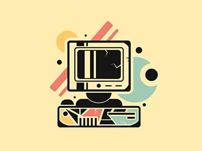 Retro Computer adobe computer dribbble dribbble debut fun illustrator photoshop retro shot technology