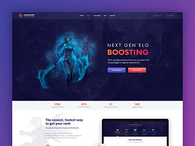 League Of Legends Boosting Service gaming league of legends ui ux web design website