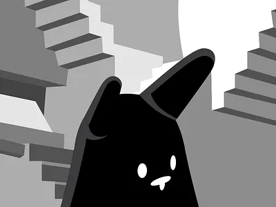 Rabbit wallpaper black and white esher rabbit stairs wallpaper