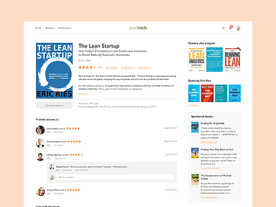 #23 - UI of the day daily ui freebies goodreads landing page redesign simple ui sketch sketch download template website